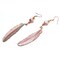 Painted Blush-Coral Pewter Feather Copper Earrings product 1